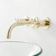 Exira Wall-Mount Bathroom Faucet - Cross Handles - Polished Brass, , large image number 1