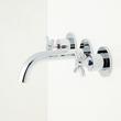 Rotunda Wall-Mount Bathroom Faucet with Cross Handles - Chrome, , large image number 1