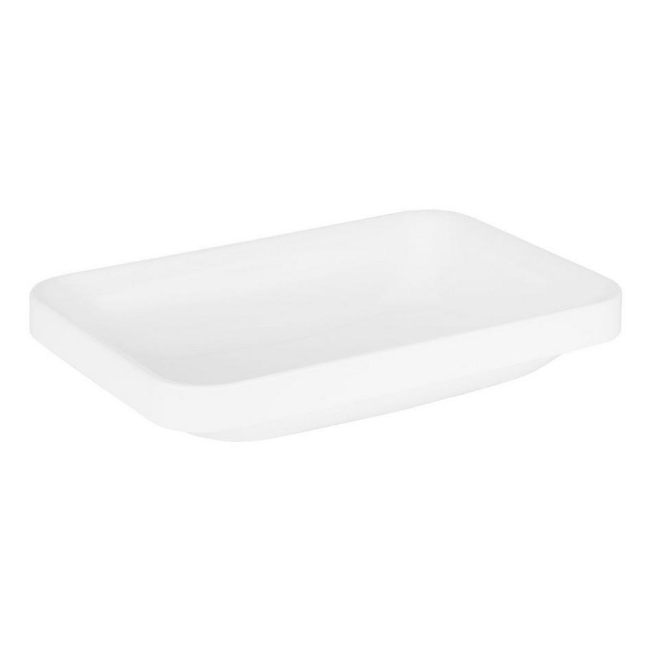 Resser Solid Surface Rectangular Semi-Recessed Sink - White, , large image number 0