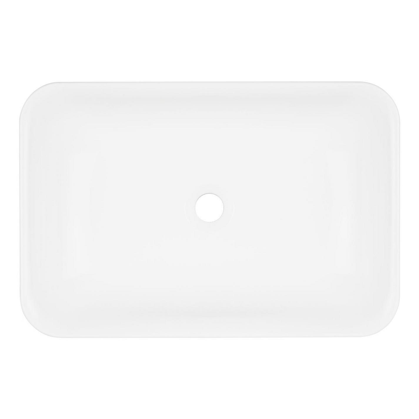 Resser Solid Surface Rectangular Semi-Recessed Sink - White | Signature ...