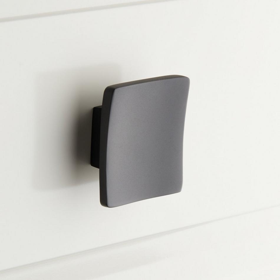 1-3/4 Amun Solid Brass Square Cabinet Knob - Matte Black, , large image number 0