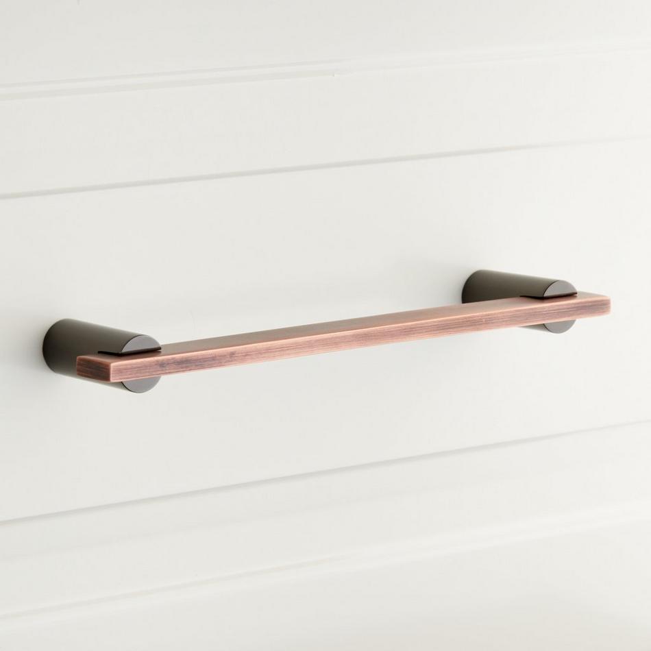 8" Masella Solid Brass Cabinet Pull - Black Nickel /Antique Copper, , large image number 0