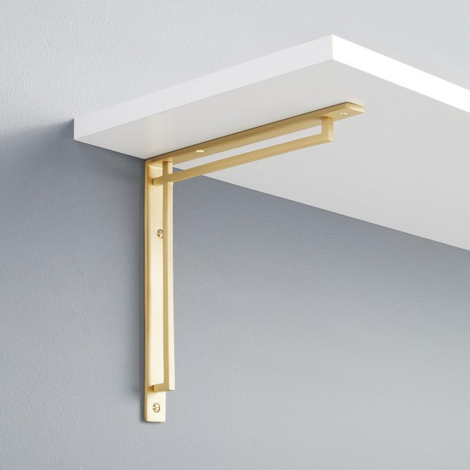 9" Harridge Solid Brass Shelf Bracket - Satin Brass, , large image number 0