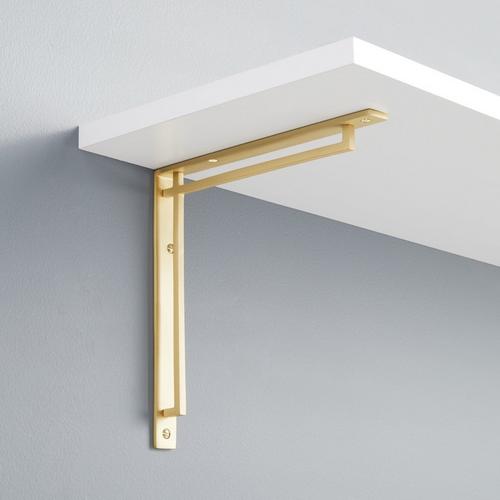 Harridge Solid Brass Shelf Bracket in Satin Brass