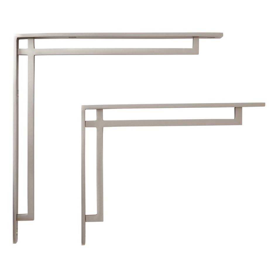 9" Harridge Solid Brass Shelf Bracket - Brushed Nickel, , large image number 1