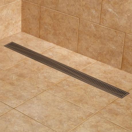 36" Rowland Linear Shower Drain - with Drain Flange - Oil Rubbed Bronze