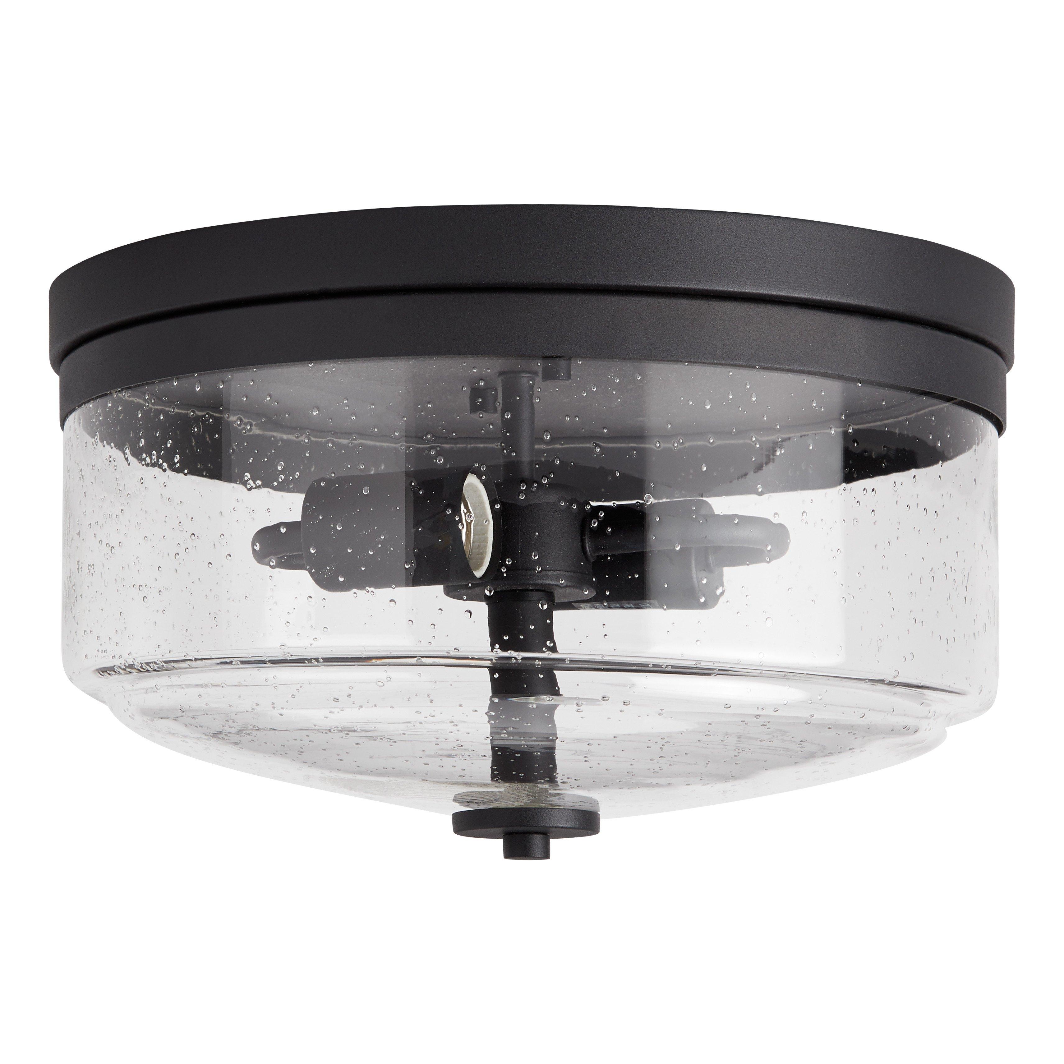 Turnberry 2-Light Flush Mount Outdoor Ceiling Fixture - Speckled