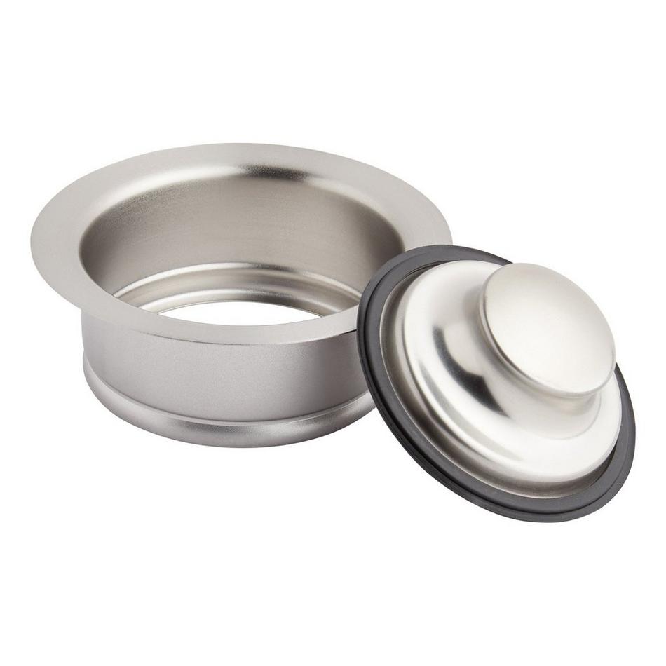 3 1/2" Stainless Steel, Kitchen Garbage Disposal Flange and Stopper - Pewter Finish, , large image number 1