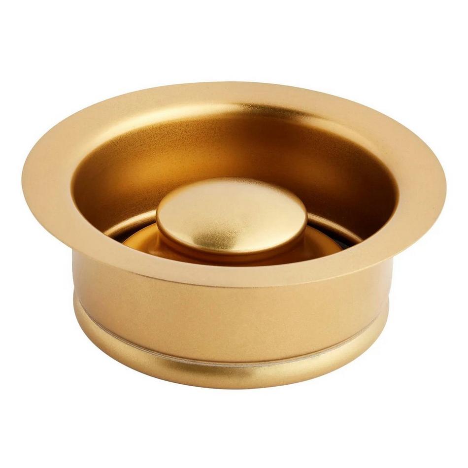 3-1/2" Kitchen Sink Basket Strainer and Kitchen Garbage Disposal Flange and Stopper - Matte Gold, , large image number 0
