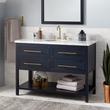 48" Robertson Mahogany Console Vanity - Midnight Navy Blue - UM Sink - Carrara Top - 8" Faucet Hole, , large image number 0