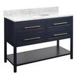 48" Robertson Mahogany Console Vanity - Midnight Navy Blue - UM Sink - Carrara Top - 8" Faucet Hole, , large image number 1