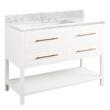 48" Robertson Vanity Cabinet - Bright White - White RUM Sink - Carrara Top - Single Hole, , large image number 1