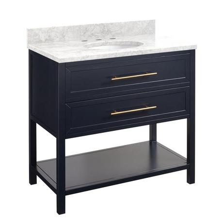 36" Robertson Mahogany Console Vanity for Undermount Sink - Midnight Navy Blue
