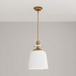Rowher Pendant Light - Single Light - High Gloss White/Antique Brass, , large image number 0