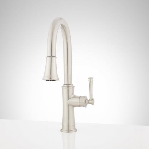 Beasley Single-Hole Pull-Down Kitchen Faucet - Stainless Steel