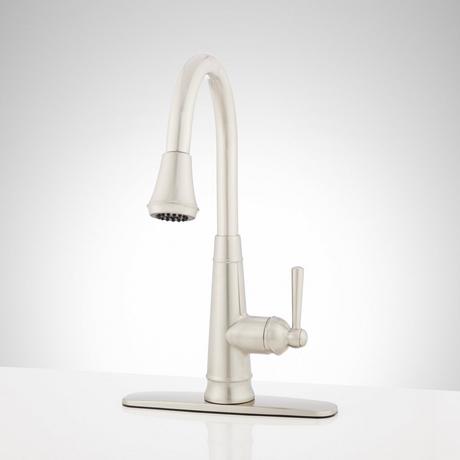 Hartfield Single-Hole Pull-Down Kitchen Faucet with Deck Plate