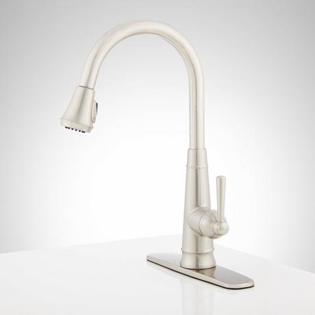 Hartfield Single-Hole Pull-Down Kitchen Faucet with Deck Plate