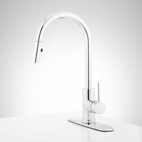Ravenel Single-Hole Pull-Down Kitchen Faucet with Deck Plate