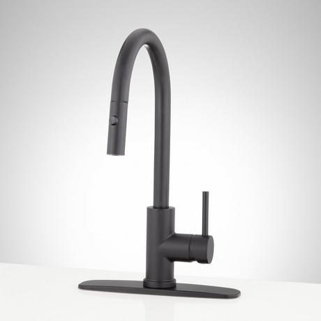 Ravenel Single-Hole Pull-Down Kitchen Faucet with Deck Plate