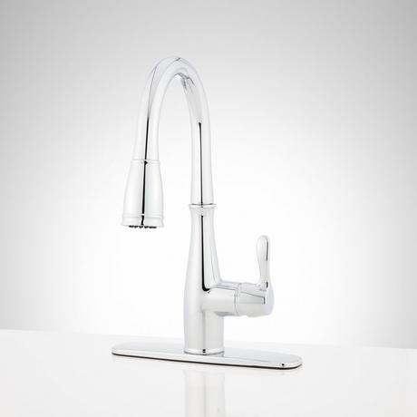 Cordelia Single-Hole Pull-Down Kitchen Faucet with Deck Plate