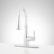 Cordelia Single-Hole Pull-Down Kitchen Faucet with Deck Plate - Chrome, , large image number 0