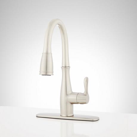Cordelia Single-Hole Pull-Down Kitchen Faucet with Deck Plate