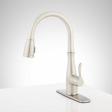 Cordelia Single-Hole Pull-Down Kitchen Faucet with Deck Plate