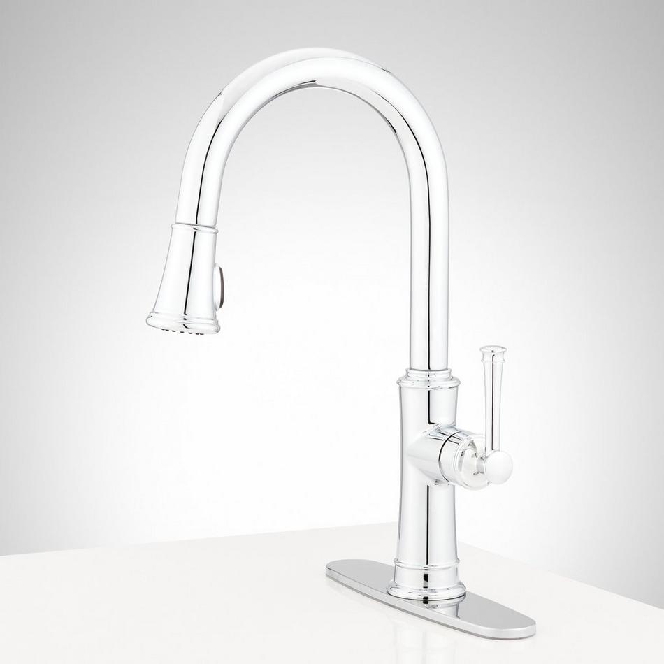 Beasley Single-Hole Pull-Down Kitchen Faucet with Deck Plate, , large image number 3