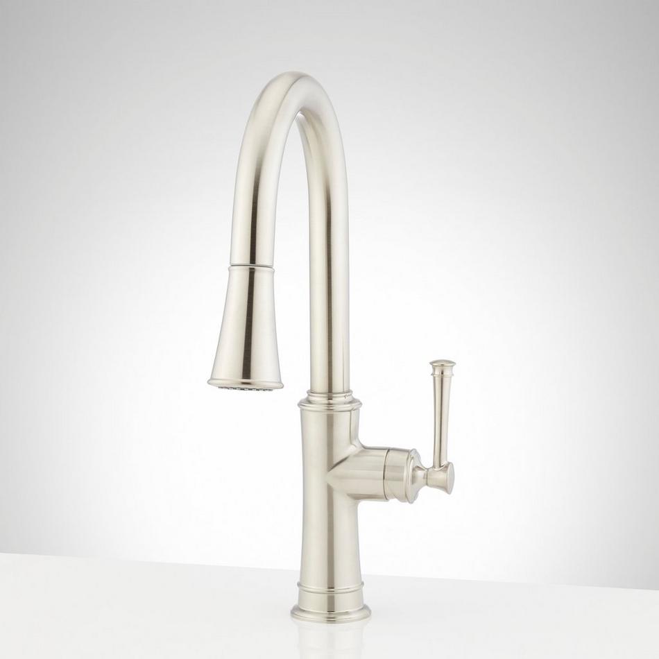 Elements of Design New Orleans Brushed Nickel 2-Handle Deck-Mount Bridge Handle Kitchen Faucet (Deck Plate Included) Elements of Design New Orleans Brushed Nickel 2-Handle Deck-Mount Bridge Handle Kitchen Faucet (Deck Plate Included)