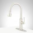 Beasley Single-Hole Pull-Down Kitchen Faucet with Deck Plate - Stainless Steel, , large image number 1