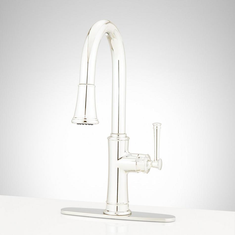 Beasley Single-Hole Pull-Down Kitchen Faucet with Deck Plate, , large image number 0
