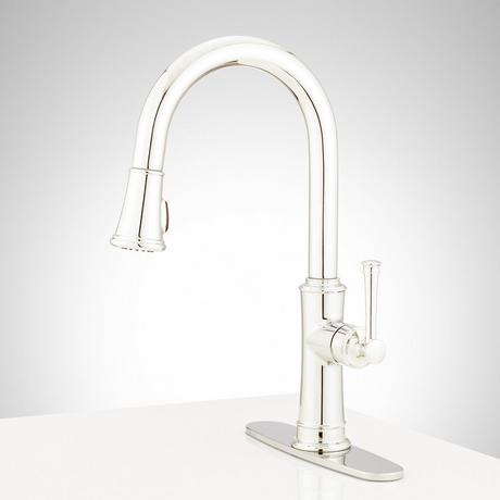 Beasley Single-Hole Pull-Down Kitchen Faucet with Deck Plate