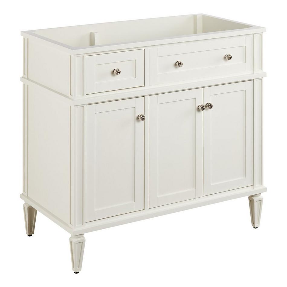 36" Elmdale Vanity for Right Offset Rect Undermount Sink - White - Carrara Marble 8" - Sink, , large image number 1
