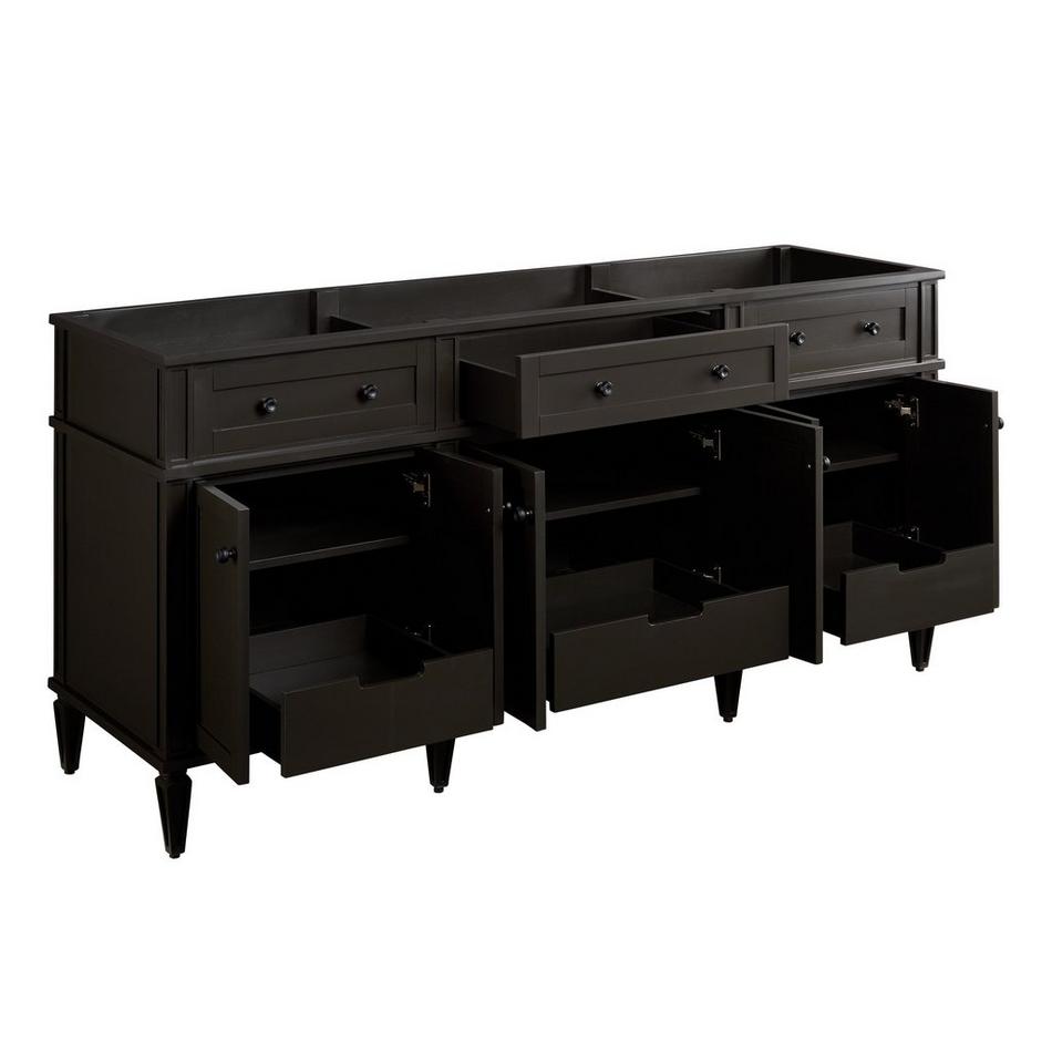 72" Elmdale Double Vanity - Charcoal Black - Vanity Cabinet Only, , large image number 1