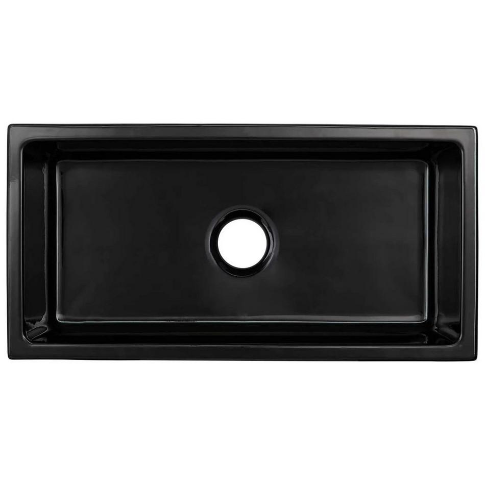 36" Mitzy Fireclay Reversible Farmhouse Sink Fluted Apron Black, , large image number 4