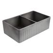 33" Baylor Double-Bowl Fireclay Farmhouse Sink - Smooth Apron - Smoke Gray, , large image number 2
