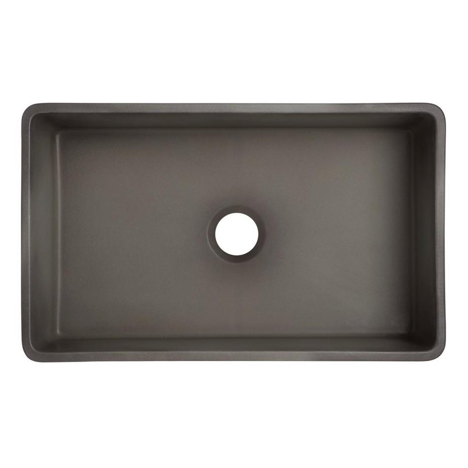 33" Baylor Fireclay Farmhouse Sink - Smooth Apron - Smoke Gray, , large image number 4