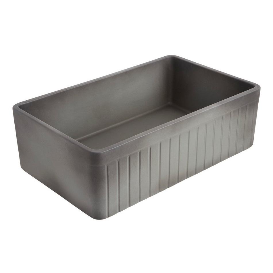 33" Baylor Reversible Fireclay Farmhouse Sink - Smooth Apron - Smoke Gray, , large image number 1