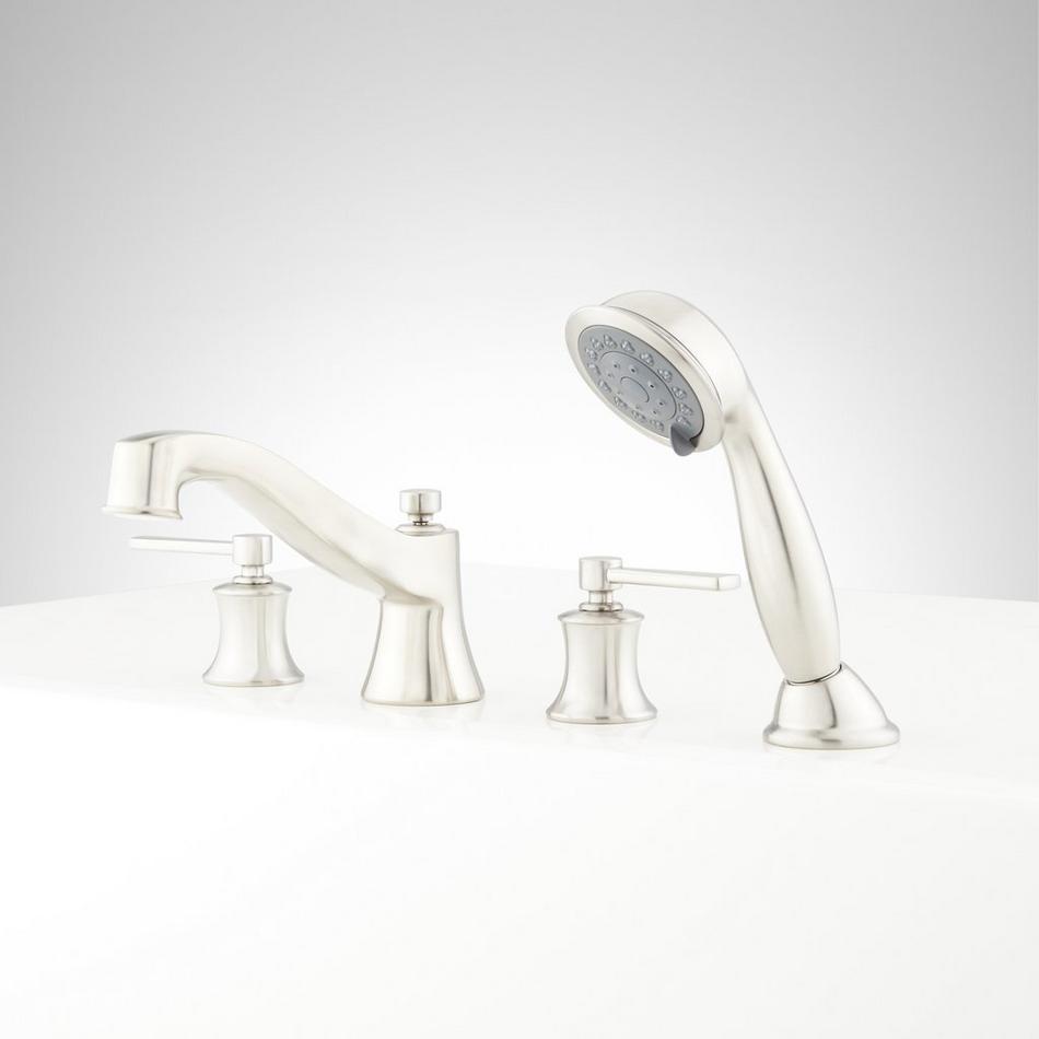Pendleton 4-Hole Roman Tub Filler and Hand Shower - Brushed Nickel, , large image number 1
