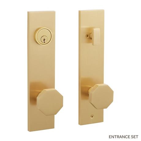 Ambrus Solid Brass Entrance Door Set - Octagonal Knob