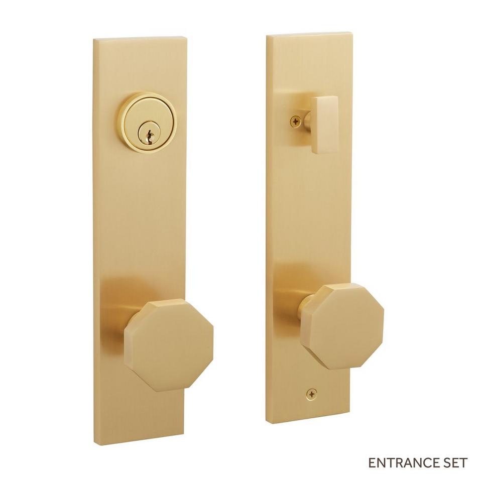 Ambrus Solid Brass Entrance Door Set - Octagonal Knob, , large image number 1