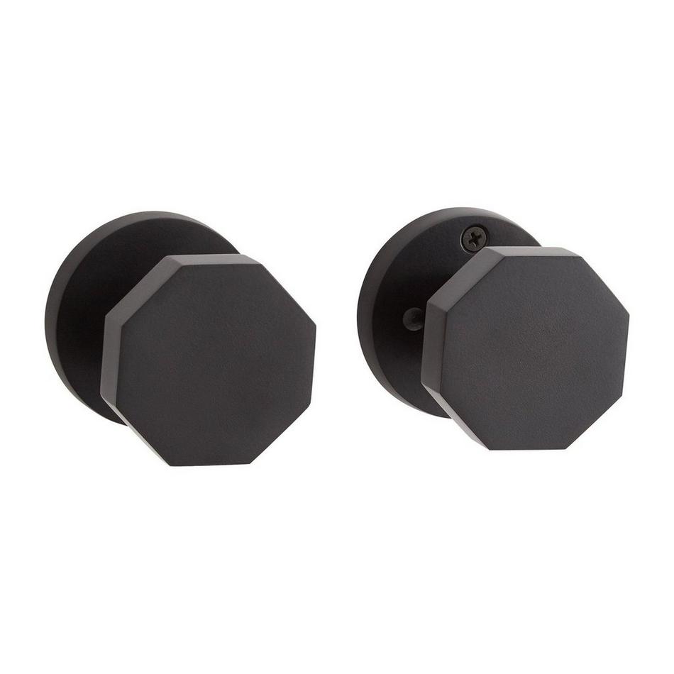 Ambrus Solid Brass Privacy Interior Door Set - Octagonal Knob - 2-3/4 Backset - Matte Black, , large image number 0