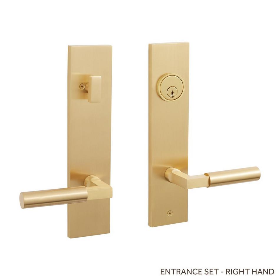 Tolland Brass Entrance Door Set - Lever Handle - 2-3/4 Backset - Right Hand  - Satin Black