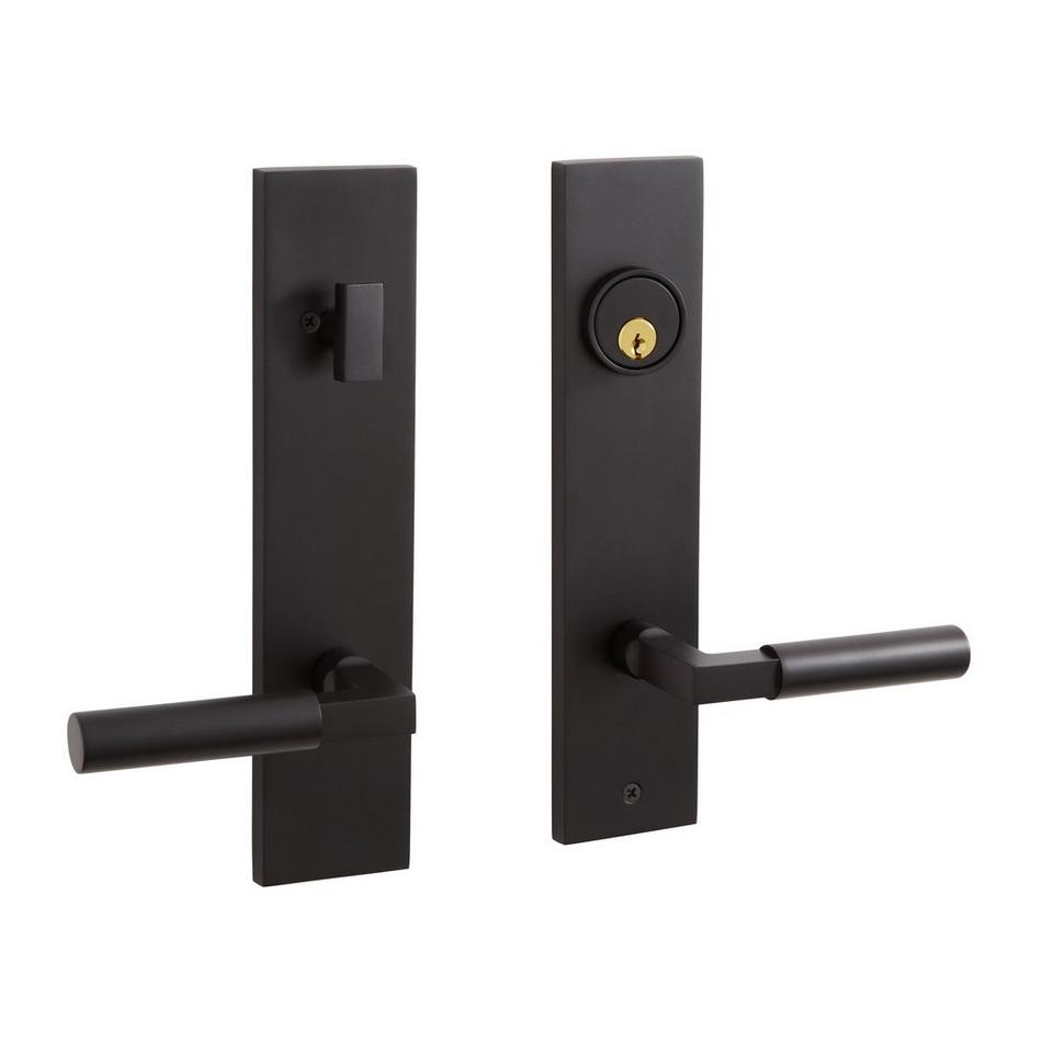 Tolland Brass Entrance Door Set - Lever Handle - 2-3/8 Backset - Right Hand - Matte Black, , large image number 0