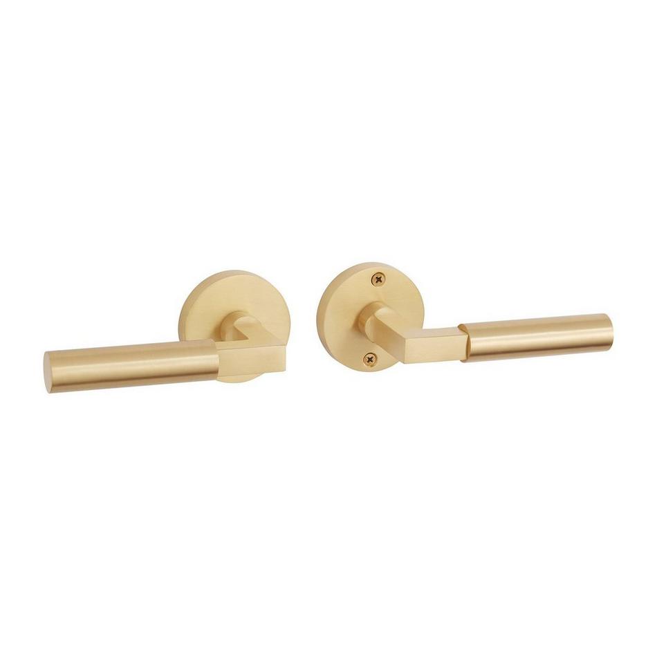 Tolland Brass Passage Interior Door Set - Lever Handle - Left Hand - 2-3/4 Backset - Satin Brass, , large image number 0