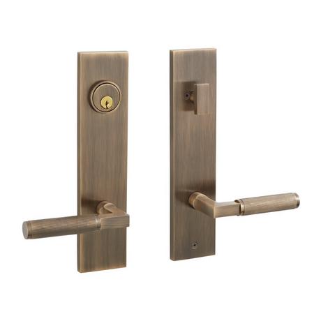 Satcher Brass Entrance Door Set - Lever Handle - Left Hand