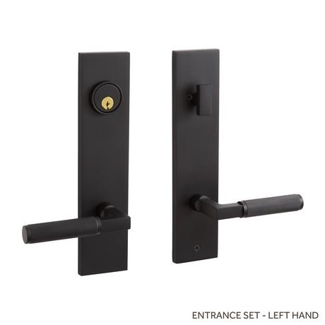 Satcher Brass Entrance Door Set - Lever Handle - Left Hand