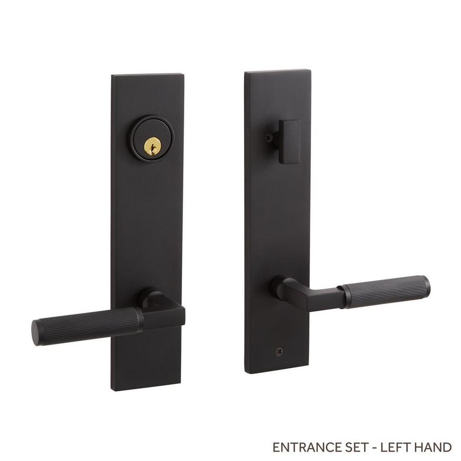 Satcher Brass Entrance Door Set - Lever Handle - Left Hand, , large image number 1