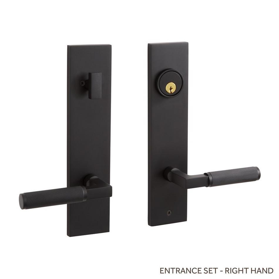 Satcher Brass Entrance Door Set - Lever Handle - Right Hand, , large image number 0