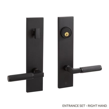 Satcher Brass Entrance Door Set - Lever Handle - Right Hand